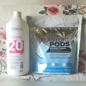 Redken Flash Lift Pods Bonder Inside Lightener 25 Pods & Redken Pro-Oxide 20Vol